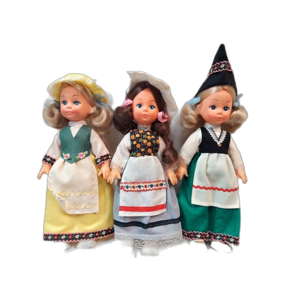 Dolls of All Nations (Lot of 3) Hong Kong 10" vintage with hats